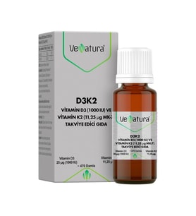 Venatura Vitamin D3K2 Vitamin D3 1000IU Vitamin K2 11.25mcg Damla 20ml