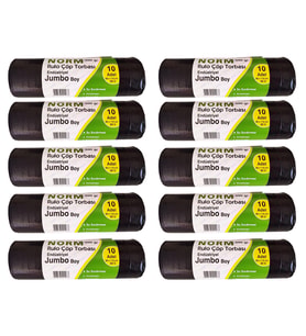 Norm Endüstriyel Jumbo Çöp Torbası Poşeti - 2 Kat - Siyah - 500 Gr. - 80 x 110 Cm. / 10 Rulo