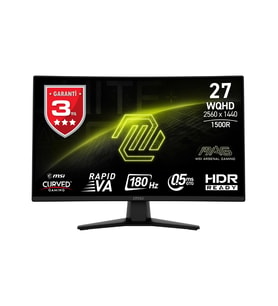 MSI MAG 274CQF 27'' WQHD CURVE RAPID VA 180HZ 0.5MS(GTG) ADAPTIVE-SYNC GAMING MONİTÖR (Siyah)