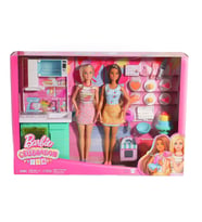 FABBATOYS HJY94 Barbie Brooklyn ve Malibu Pasta Yapıyor Oyun Seti