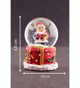 Sevgiliye Yeni Yıl Hediyesi 2025 Yılbaşı Hediyesi Temalı Noel Baba Mini Boy Işıklı Kar Küresi 6,5 cm