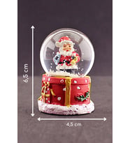 Sevgiliye Yeni Yıl Hediyesi 2025 Yılbaşı Hediyesi Temalı Noel Baba Mini Boy Işıklı Kar Küresi 6,5 cm