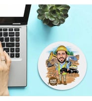 Kişiye Özel İnşaat Mühendisi Erkek Karikatürlü Mousepad