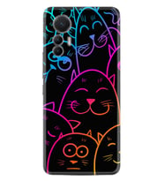 Xiaomi 12 Lite Kılıf Silikon Desen Özel Seri Neon Cats 1790