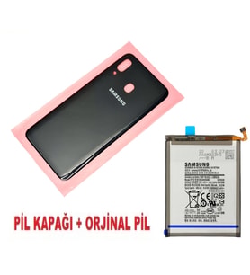 Tkgz Samsung Galaxy A30 A 305 Arka Pil Batarya Kapağı + PİL SİYAH