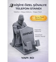 İsme Özel Şövalye Telefon Standı – Kişiye Özel Telefon Tutucu
