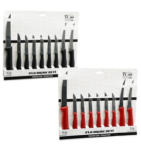 9PCS TIRTIRLI BIÇAK SETİ 1AD 24CM EKMEK 2AD 10CM SEBZE 6AD 6.5CM MEYVE (5343)