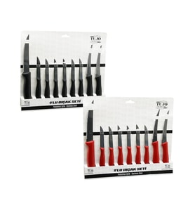 9PCS TIRTIRLI BIÇAK SETİ 1AD 24CM EKMEK 2AD 10CM SEBZE 6AD 6.5CM MEYVE (5343)