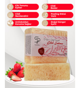 Pure and Shine EL YAPIMI DOĞAL SÜNGERLİ   ÇİLEK SABUNU