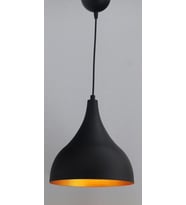 MYLİGHTS RETRO RUSTİK SİYAH  İÇİ ALTIN METAL SARKIT AVİZE  