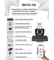 BESTCAM 1 Kameralı Set 5 Mega Piksel Sony Lensli FULL HD Gece Görüşlü Güvenlik Kamera Seti 500 GB Hard disk