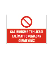 Talimatı okumadan girmeyin, isg uyarı levhası