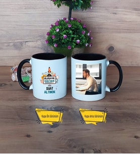 Bilgisayar Öğretmeni Kupa Bardak Siyah Fotoğraflı Öğretmenler Günü Hediyesi