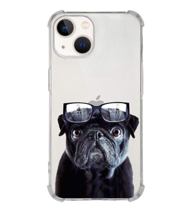 PrintiFy Apple iPhone 13 Mini Uyumlu Köpek 3 Baskılı Şeffaf Köşe Korumalı Antişok Kılıf