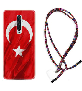Oppo Reno 2Z 4 Lite 4 Pro 5 6 7 A31 Kılıf Boyun Asklı Rasta Silikon Şanlı Türk Bayrağı 4 1401