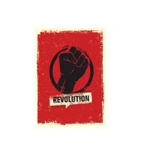 Revolution Retro Ahşap Tablo - Direniş Temalı Protest Stil Dekor
