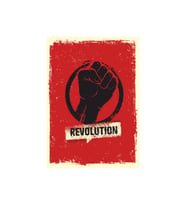 Revolution Retro Ahşap Tablo - Direniş Temalı Protest Stil Dekor