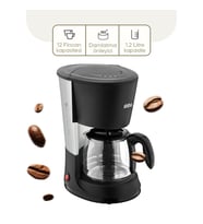 2İN1 FİLTRE KAHVE - ÇAY DEMLEME MAKİNESİ 1.2LT CAM HAZNE - SU SEVİYE GÖSTERGE SCM-2938 (5343)