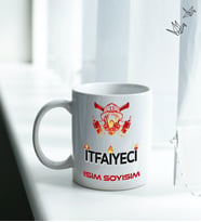 İtfaiyeci Temalı Kişiye Özel İsim ve Fotoğraf Baskılı Kupa Bardak No:003