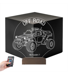 Luvivia Off Road Arazi Aracı Jeep Tasarım Kişiye Özel 3D Lamba - Masa Gece Lambası