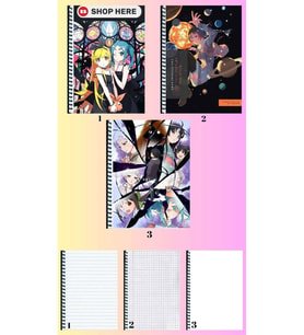 owarimonogatari 3 adet defter A4 büyük boy 72 sayfa çizgili_kareli_çizgisiz defter seti
