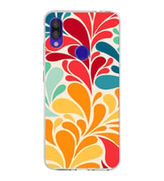PrintiFy Xiaomi Redmi Note 7 Pro ile Uyumlu 1mm Slim Fit Retro Colors 5 Baskılı Şeffaf  Kılıf
