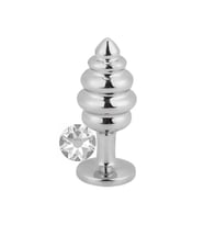 Silver Large Beyaz Taşlı Boğumlu Alıştırıcı Metal