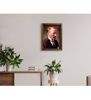 BK Home Atatürk Tasarımlı Doğal Masif Ahşap Çerçeveli Tablo 45x65cm-4
