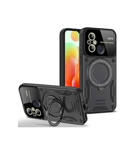 Redmi 12C Kılıf Joy Lens Standlı Kapak - Siyah