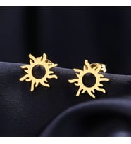 Kişiye Özel 925 Ayar Gümüş Güneş Küpe (Gold)