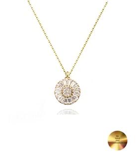 18k Serie Oro Baget Halka Minimal Kadın Gümüş Kolye (Altın)