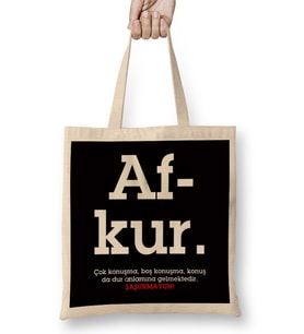 Afkur Karadeniz Bez Çanta Uzun Saplı
