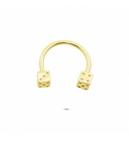 Glorria Altın Zar Yarım Halka Piercing