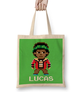 Stranger Things Lucas Pixel Character Bez Çanta Uzun Saplı