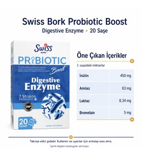 Swiss Bork Probiotic Boost Digestive Enzyme 20 Saşe