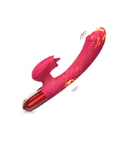 Şarjlı Akıllı Isıtma Özellikli Titreşimli G-Spot Klitoris Uyarıcı 2 in 1 Yapay Penis Rabbit Vibratör
