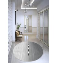Gri Kaymaz Tabanlı Modern Yuvarlak Halı AR1407 - 100 x 100 cm