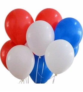 Mavi - Kırmızı - Beyaz Balon 25 Adet ( Balonlar Sönüktür)