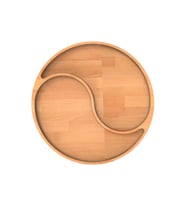 2 Bölmeli Ahşap Tabak 26cm - Kayın