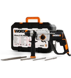 Worx Wx339 800Watt 2.5J Profesyonel Sds-Plus Kırıcı/Delici + 4 Adet Uç (Çok Renkli)