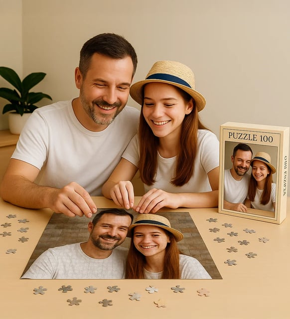 BK Gift Kişiye Özel Fotoğraflı 1000 Parça Profesyonel Puzzle, Babaya Hediye, Babalar Günü Hediyesi