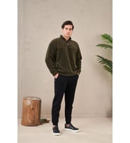 Gd Goldoremi Premium Erkek Polar Fermuarlı Sweatshirt Rahat Kalıp Cepli Paça Lastikli Eşofman Takım
