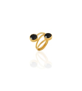 Kadir Jewellery 22 Ayar Altın Kaplama Zirkon Taşlı Ayarlanabilir Renkli Taşlı Yüzük