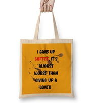 Funny Coffee Drinks Art Lover Gift Quote Vintage Retro Bez Çanta Uzun Saplı