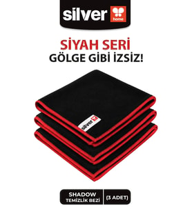 3 Adet - Shadow Kırmızı Overloklu 40x40 Cm Mikrofiber Bez