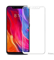 Xiaomi Mi 8 Ekran Koruyucu Full Tam Kaplayan Kavisli Tempered Cam BYZ (Beyaz)