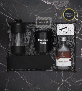 French Press, Kişiye Özel Kupa Bardak , Kravat, Kolonya, Kahve Dekoratif Ahşap Hediye Kutusu 
