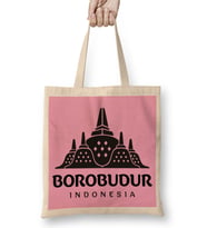 Borobudur Mahayana Buddhist Temple Java Bez Çanta Uzun Saplı