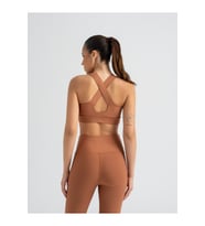 Camel Rengi Sırtı Çapraz Askılı Spor Büstiyer ( Sporcu Sütyeni )