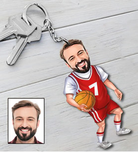 Kişiye Özel Basketbolcu Tasarımlı Karikatür Anahtarlık 98